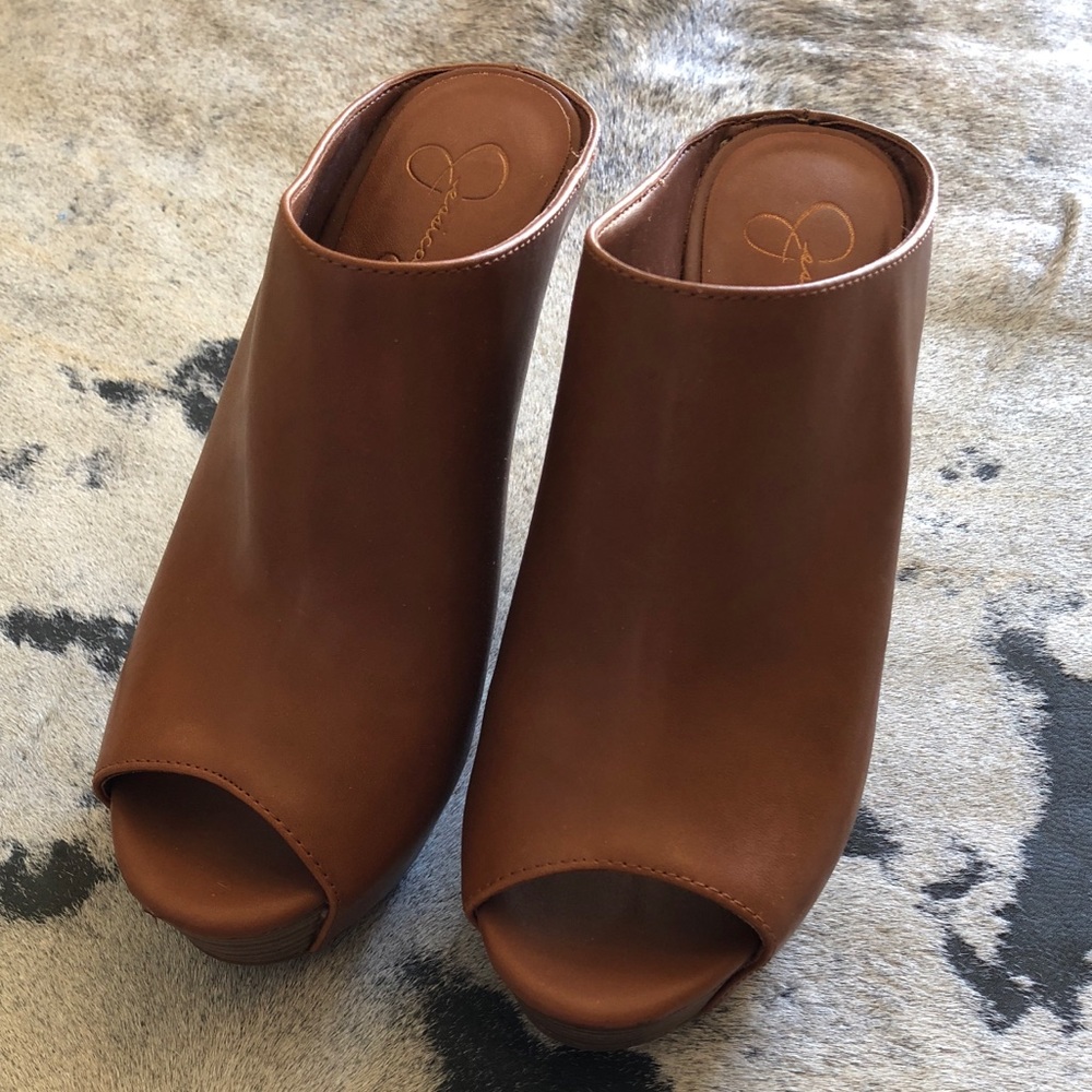 Jessica Simpson leather wedges LAST MARK DOWN